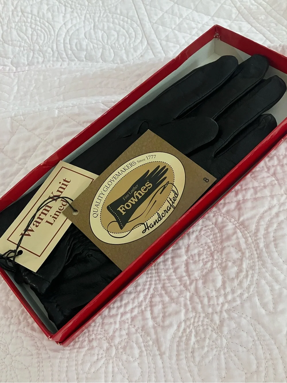 Fownes Handcrafted Black Leather Gloves